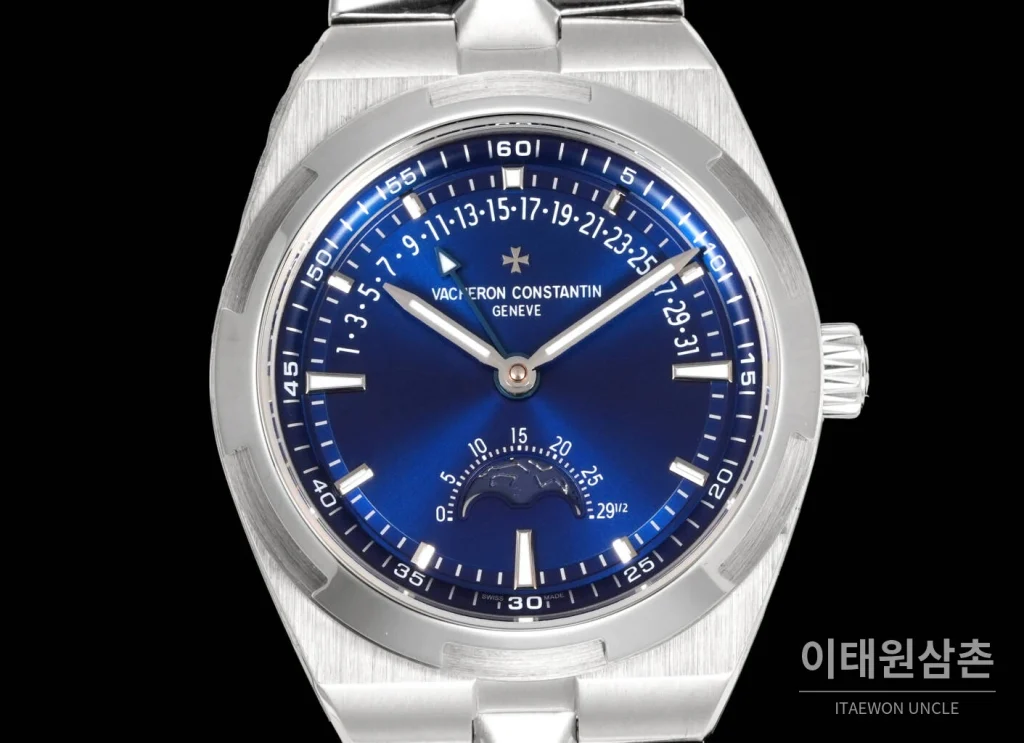 바쉐론콘스탄틴 오버시즈 레트로그레이드 데이트 오토매틱 41mm 블루 스틸 브레이슬릿