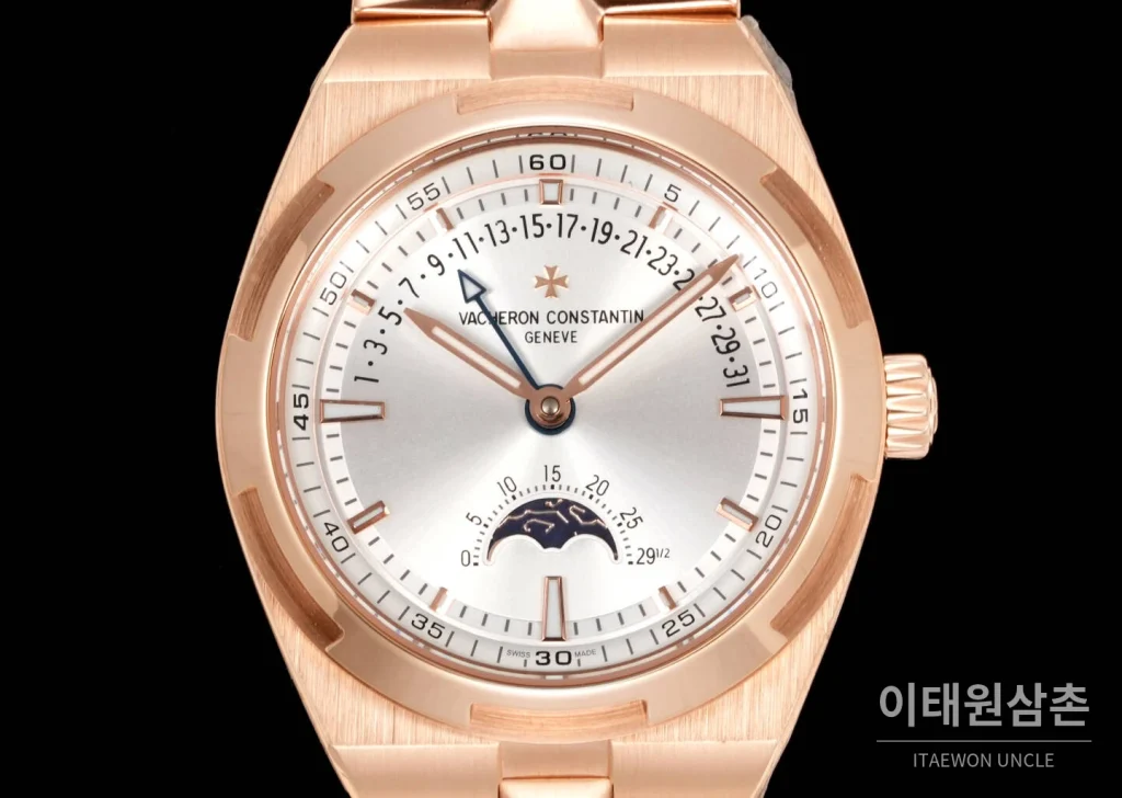 바쉐론콘스탄틴 오버시즈 레트로그레이드 데이트 오토매틱 41mm 블루 로즈골드 브레이슬릿 로즈골드 케이스 (2)