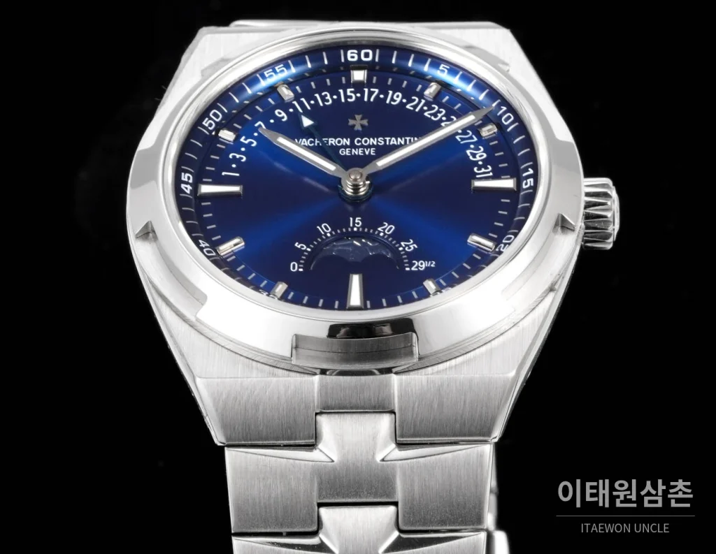 바쉐론콘스탄틴 오버시즈 레트로그레이드 데이트 오토매틱 41mm 블루 스틸 브레이슬릿
