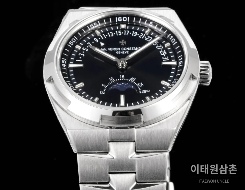 바쉐론콘스탄틴 오버시즈 레트로그레이드 데이트 오토매틱 41mm 블루 스틸 브레이슬릿 (4)