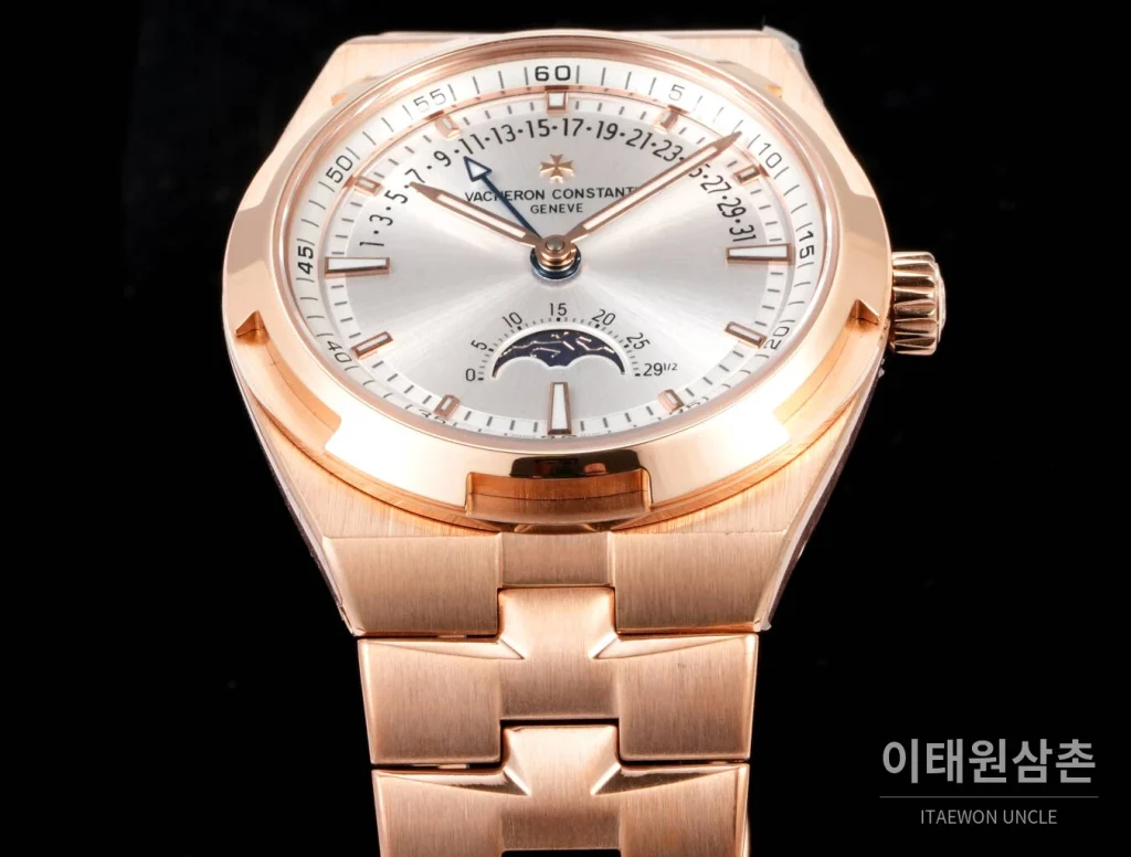 바쉐론콘스탄틴 오버시즈 레트로그레이드 데이트 오토매틱 41mm 블루 로즈골드 브레이슬릿 로즈골드 케이스 (2)