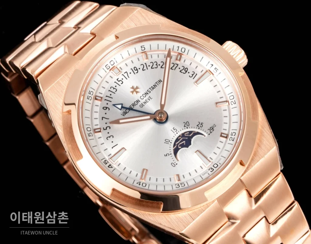 바쉐론콘스탄틴 오버시즈 레트로그레이드 데이트 오토매틱 41mm 블루 로즈골드 브레이슬릿 로즈골드 케이스 (2)