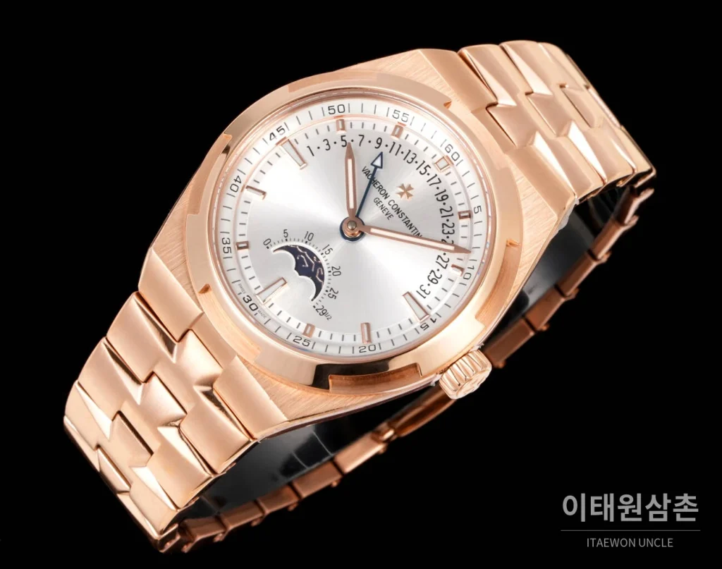 바쉐론콘스탄틴 오버시즈 레트로그레이드 데이트 오토매틱 41mm 블루 로즈골드 브레이슬릿 로즈골드 케이스 (2)