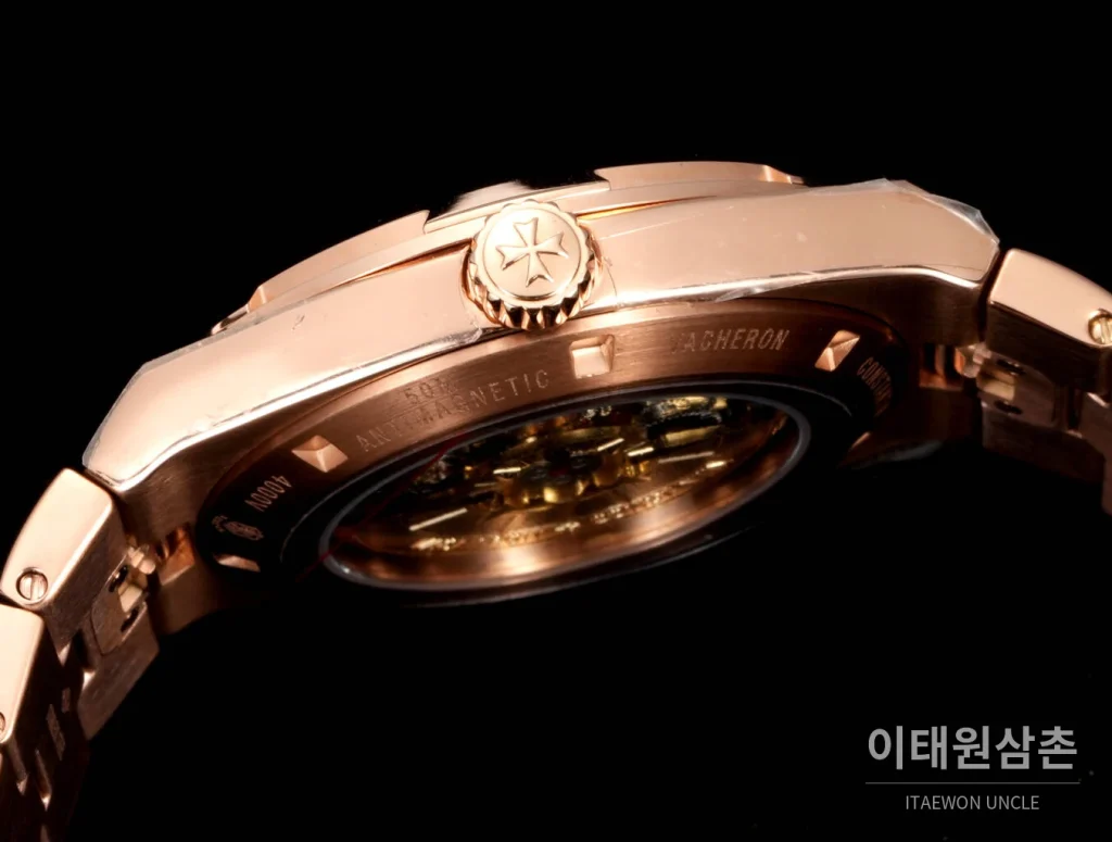 바쉐론콘스탄틴 오버시즈 레트로그레이드 데이트 오토매틱 41mm 블루 로즈골드 브레이슬릿 로즈골드 케이스 (2)