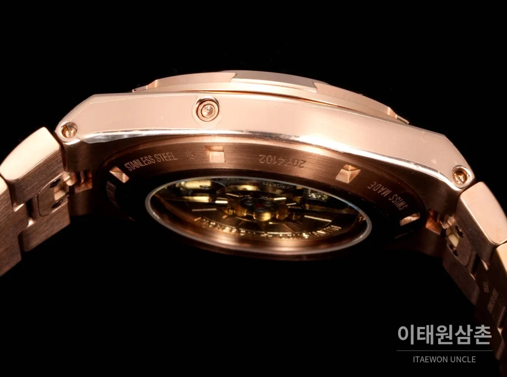 바쉐론콘스탄틴 오버시즈 레트로그레이드 데이트 오토매틱 41mm 블루 로즈골드 브레이슬릿 로즈골드 베젤