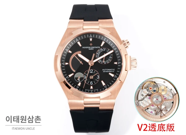 바쉐론콘스탄틴 오버시즈 로즈골드스틸 듀얼타임 블랙다이얼 러버밴드 오토매틱 42mm (2) 바쉐론콘스탄틴 오버시즈 로즈골드스틸 듀얼타임 블랙다이얼 러버밴드 오토매틱 42mm (2)