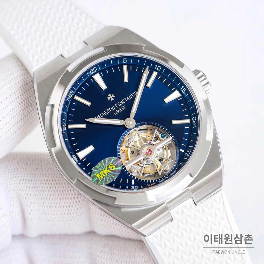 바쉐론콘스탄틴 오버시즈 스틸 블루다이얼 투르비용 오토매틱 42.5mm