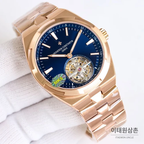 바쉐론콘스탄틴 오버시즈 스틸 블루다이얼 투르비용 스틸브레이슬릿 오토매틱 42.5mm