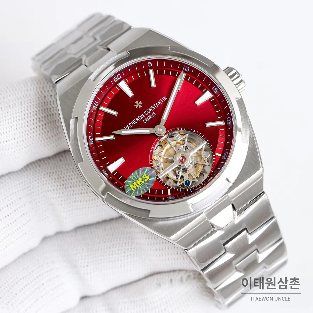 바쉐론콘스탄틴 오버시즈 스틸 블루다이얼 투르비용 스틸브레이슬릿 오토매틱 42.5mm