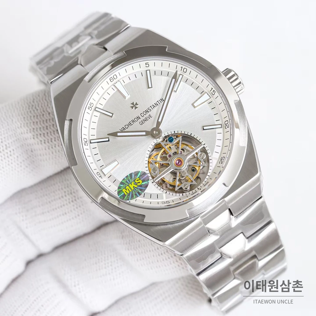 바쉐론콘스탄틴 오버시즈 스틸 블루다이얼 투르비용 스틸브레이슬릿 오토매틱 42.5mm