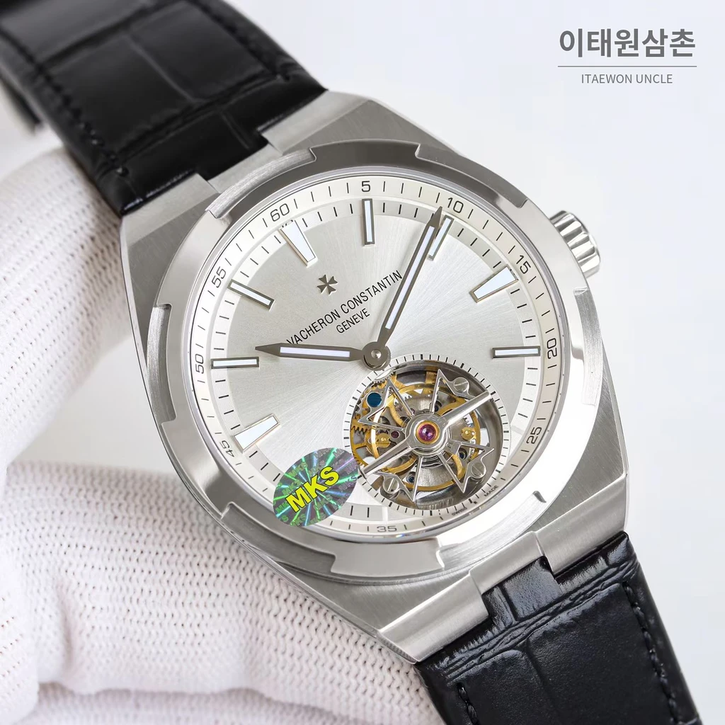 바쉐론콘스탄틴 오버시즈 스틸 블루다이얼 투르비용 러버 스트랩 오토매틱 42.5mm