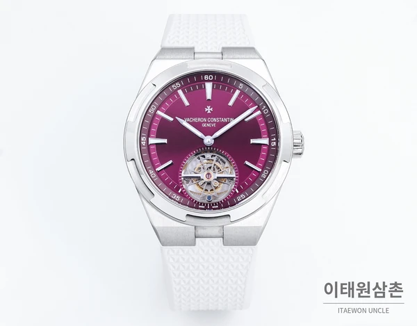 바쉐론콘스탄틴 오버시즈 스틸 버건디다이얼 투르비용 기계식 화이트러버밴드 42.5mm 바쉐론콘스탄틴 오버시즈 스틸 버건디다이얼 투르비용 기계식 화이트러버밴드 42.5mm