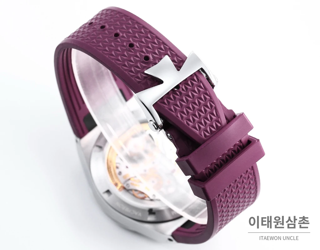바쉐론콘스탄틴 오버시즈 스틸 버건디다이얼 투르비용 기계식 러버밴드 42.5mm