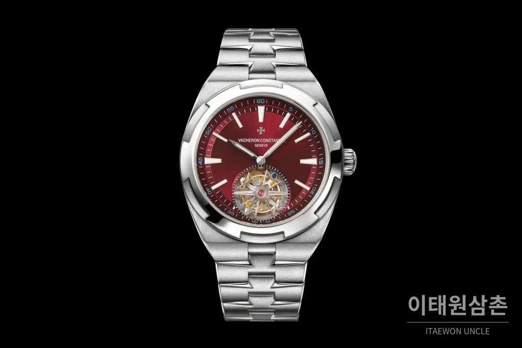 바쉐론콘스탄틴 오버시즈 스틸 다이아몬드베젤 투르비용 수동시계 42.5mm 실버 스틸 브레이슬릿