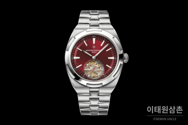 바쉐론콘스탄틴 오버시즈 스틸 다이아몬드베젤 투르비용 수동시계 42.5mm 실버 스틸 브레이슬릿