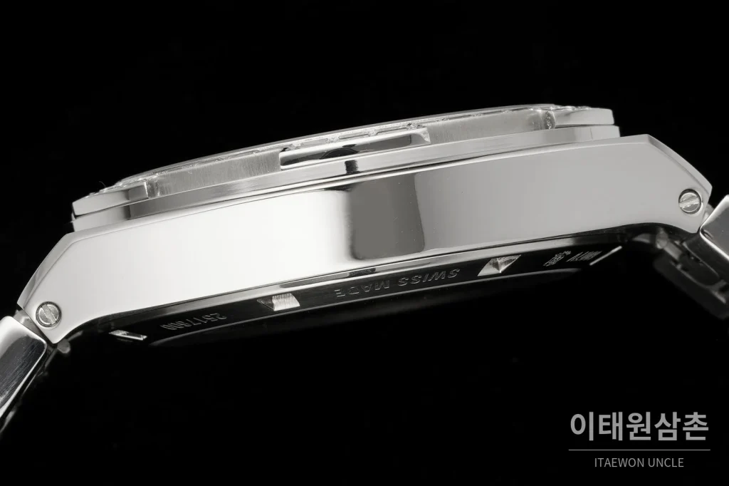 바쉐론콘스탄틴 오버시즈 스틸 다이아몬드베젤 투르비용 수동시계 42.5mm 실버 스틸 브레이슬릿 (3)