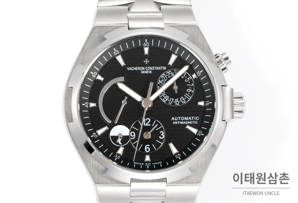바쉐론콘스탄틴 오버시즈 스틸 듀얼타임 블랙다이얼 스틸밴드 오토매틱 42mm (2)