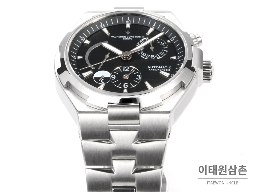 바쉐론콘스탄틴 오버시즈 스틸 듀얼타임 블랙다이얼 스틸밴드 오토매틱 42mm (2)