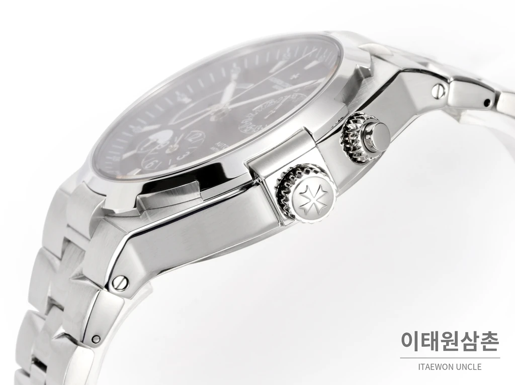 바쉐론콘스탄틴 오버시즈 스틸 듀얼타임 블랙다이얼 스틸밴드 오토매틱 42mm (2)
