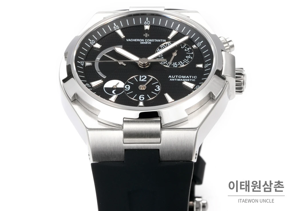 바쉐론콘스탄틴 오버시즈 스틸 듀얼타임 블루다이얼 러버밴드 오토매틱 42mm