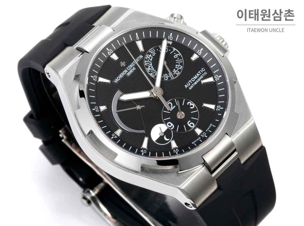 바쉐론콘스탄틴 오버시즈 스틸 듀얼타임 블루다이얼 러버밴드 오토매틱 42mm