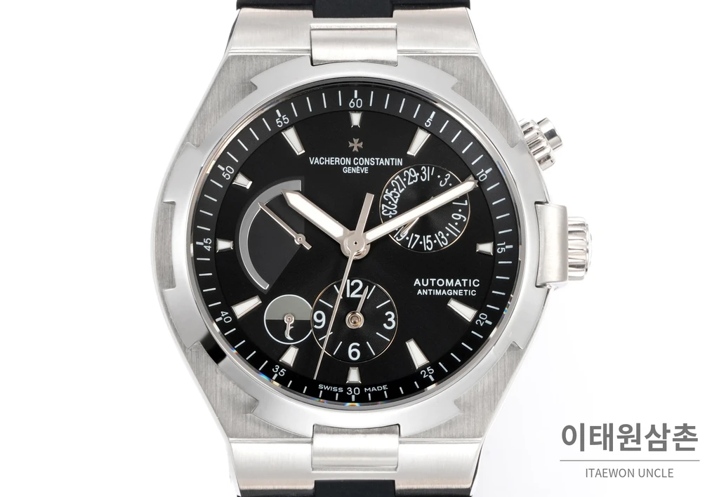 바쉐론콘스탄틴 오버시즈 스틸 듀얼타임 블루다이얼 러버밴드 오토매틱 42mm (2)