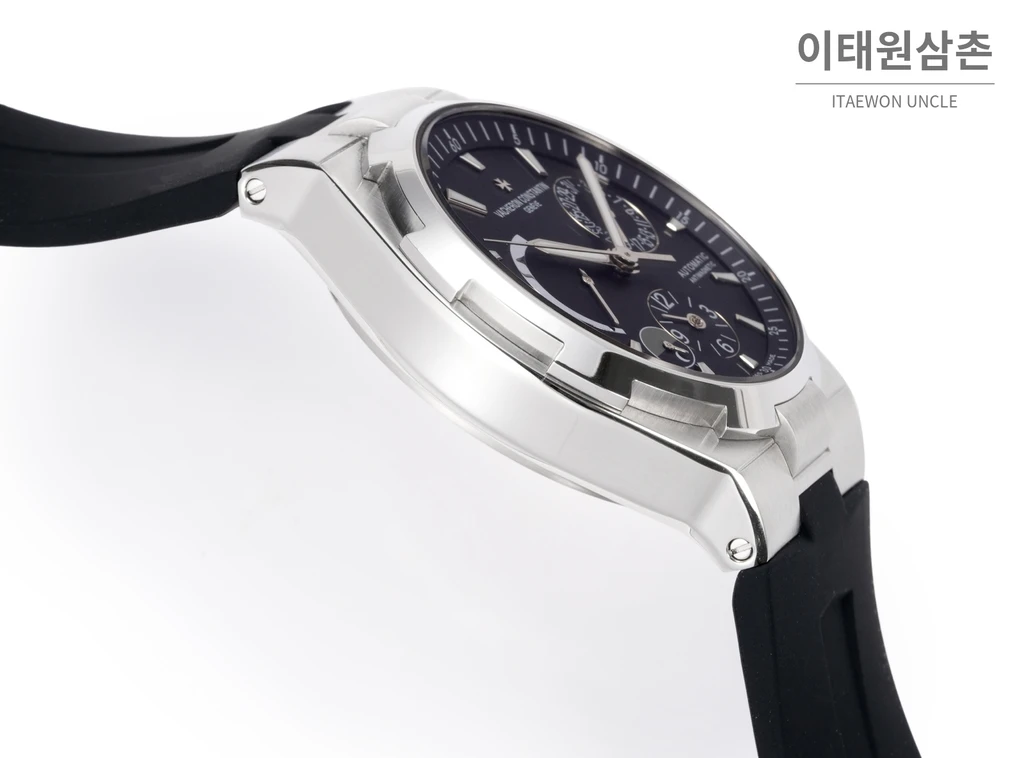 바쉐론콘스탄틴 오버시즈 스틸 듀얼타임 블루다이얼 러버밴드 오토매틱 42mm (2)