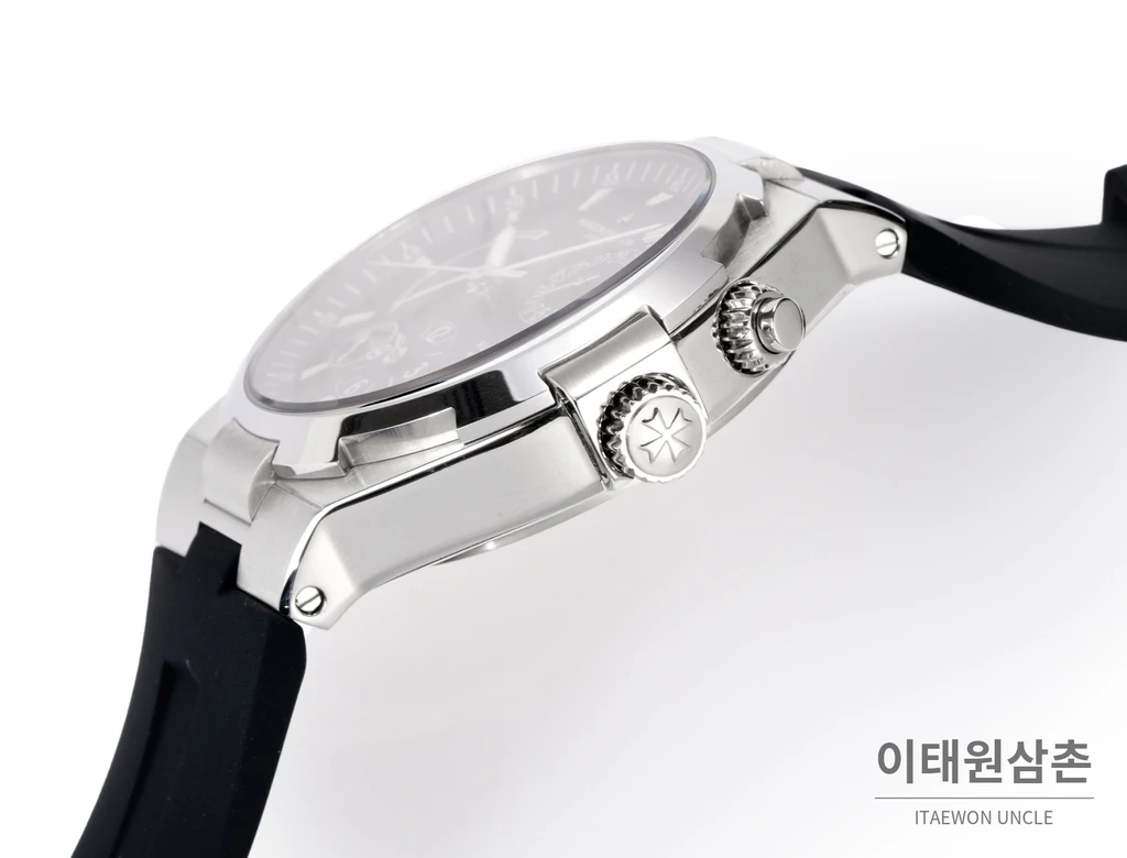 바쉐론콘스탄틴 오버시즈 스틸 듀얼타임 블루다이얼 러버밴드 오토매틱 42mm (2)