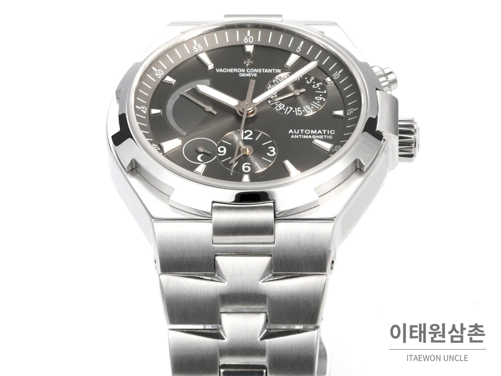바쉐론콘스탄틴 오버시즈 스틸 듀얼타임 그레이다이얼 스틸밴드 오토매틱 42mm