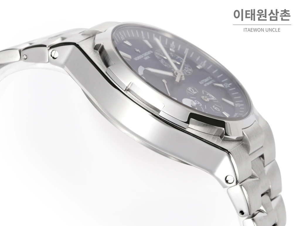 바쉐론콘스탄틴 오버시즈 스틸 듀얼타임 그레이다이얼 스틸밴드 오토매틱 42mm