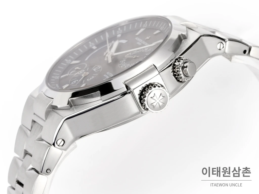 바쉐론콘스탄틴 오버시즈 스틸 듀얼타임 그레이다이얼 스틸밴드 오토매틱 42mm
