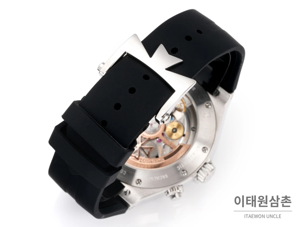 바쉐론콘스탄틴 오버시즈 스틸 듀얼타임 그레이다이얼 러버밴드 오토매틱 42mm