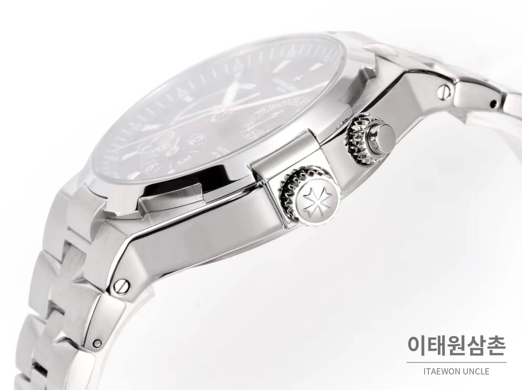 바쉐론콘스탄틴 오버시즈 스틸 듀얼타임 네이비다이얼 스틸밴드 오토매틱 42mm