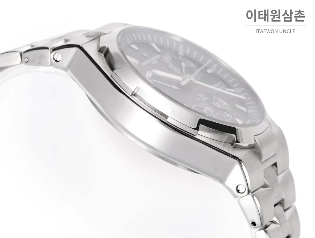 바쉐론콘스탄틴 오버시즈 스틸 듀얼타임 네이비다이얼 스틸밴드 오토매틱 42mm