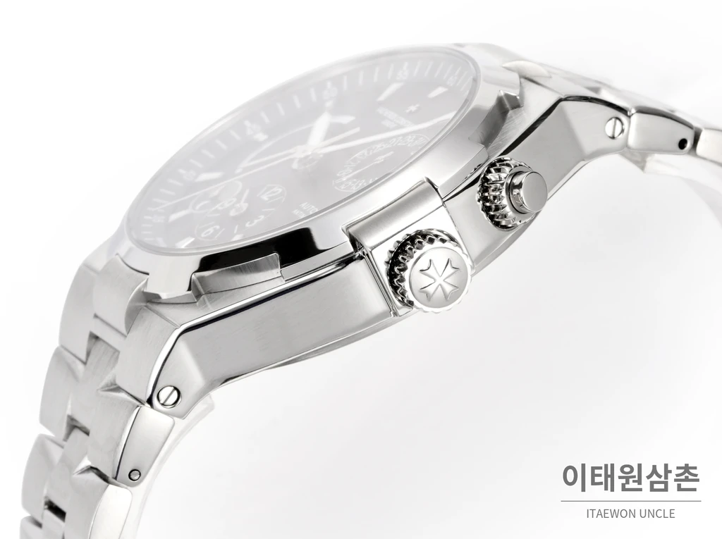 바쉐론콘스탄틴 오버시즈 스틸 듀얼타임 네이비다이얼 스틸밴드 오토매틱 42mm (2)