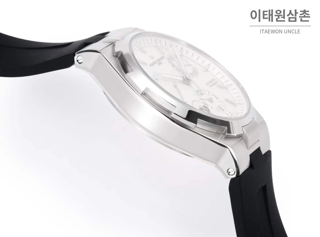 바쉐론콘스탄틴 오버시즈 스틸 듀얼타임 화이트다이얼 러버밴드 오토매틱 42mm