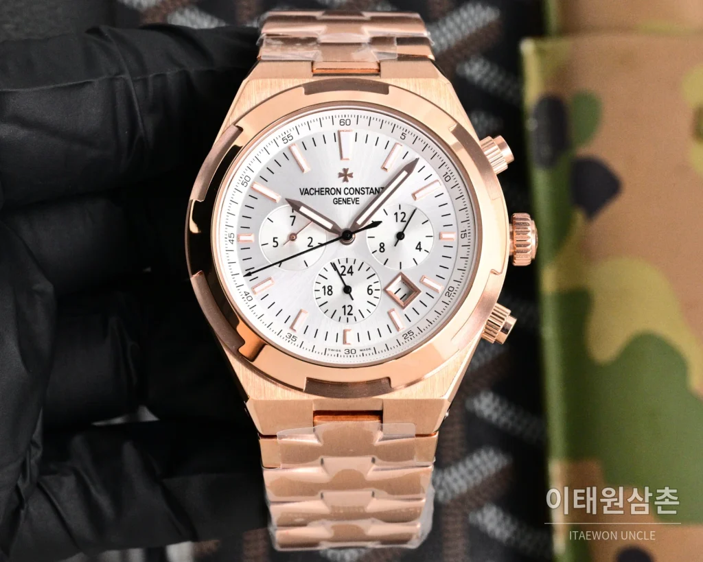 바쉐론콘스탄틴 오버시즈 투르비용 오토매틱 42.5mm 브라운 다이얼 로즈골드 브레이슬릿