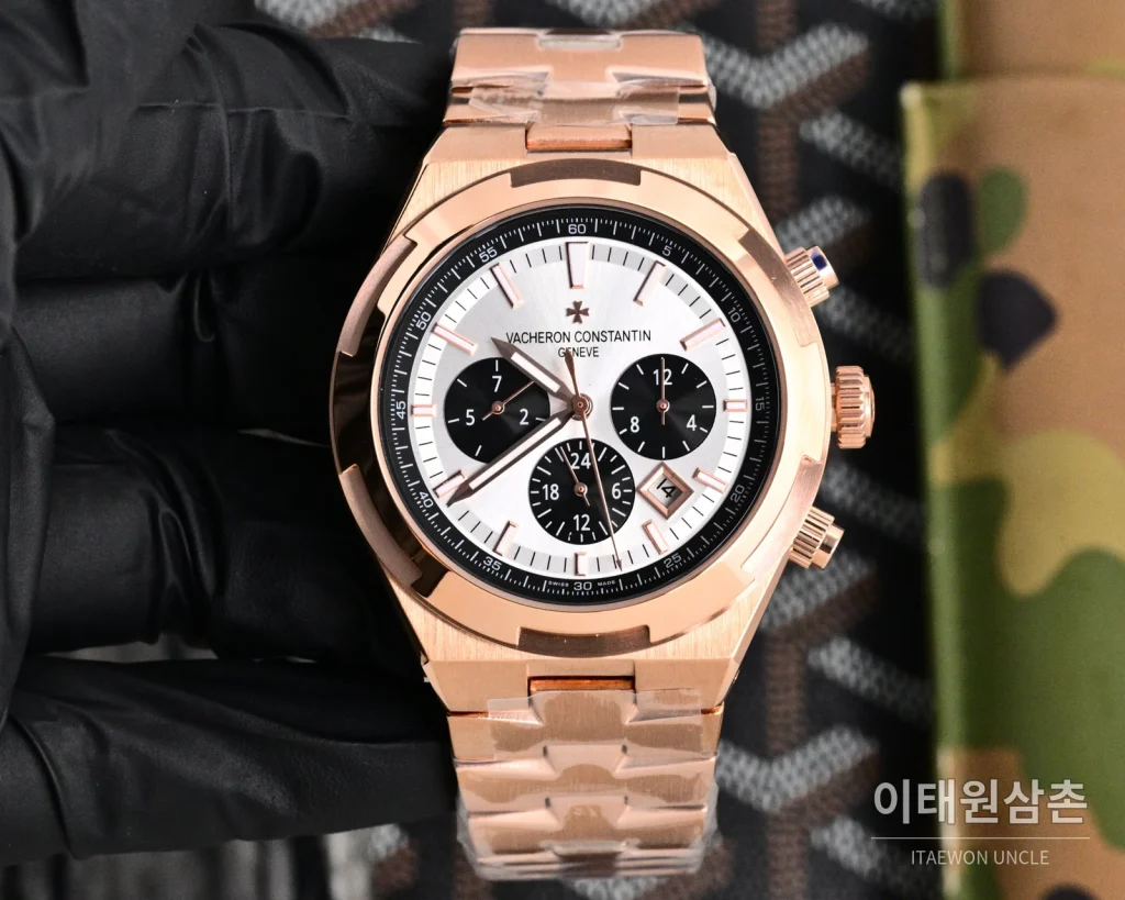 바쉐론콘스탄틴 오버시즈 투르비용 오토매틱 42.5mm 브라운 다이얼 로즈골드 브레이슬릿