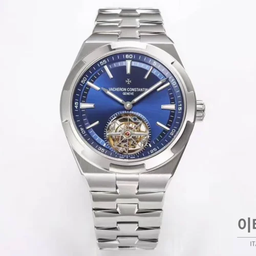 바쉐론콘스탄틴 콘스탄틴 오버시즈 투르비용 블루 다이얼 오토매틱 42.5mm 스틸 브레이슬릿