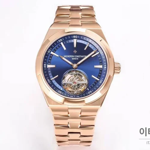바쉐론콘스탄틴 콘스탄틴 오버시즈 투르비용 블루 다이얼 오토매틱 42.5mm 로즈골드 브레이슬릿 로즈골드 케이스