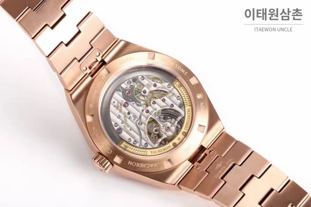 바쉐론콘스탄틴 콘스탄틴 오버시즈 투르비용 블루 다이얼 오토매틱 42.5mm 로즈골드 브레이슬릿 로즈골드 케이스