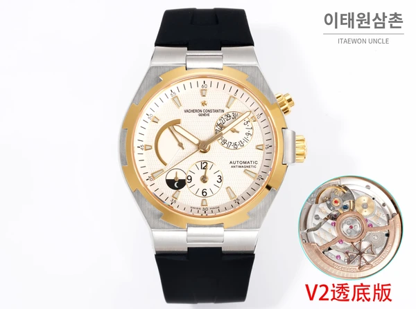 바쉐론콘스탄틴 오버시즈 옐로우골드스틸 듀얼타임 아이보리다이얼 러버밴드 오토매틱 42mm 바쉐론콘스탄틴 오버시즈 옐로우골드스틸 듀얼타임 아이보리다이얼 러버밴드 오토매틱 42mm