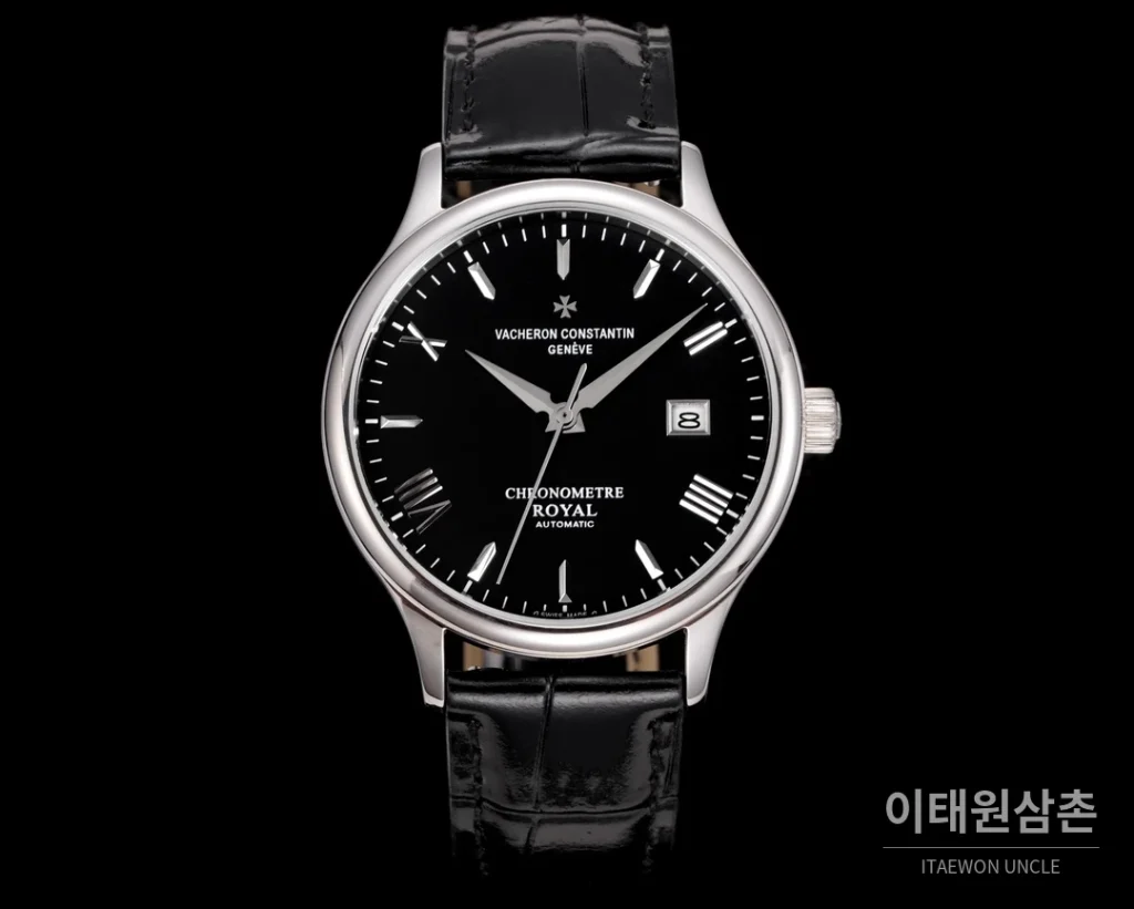 바쉐론콘스탄틴 패트리모니 316L 스틸 레더 오토매틱 40mm 화이트 다이얼