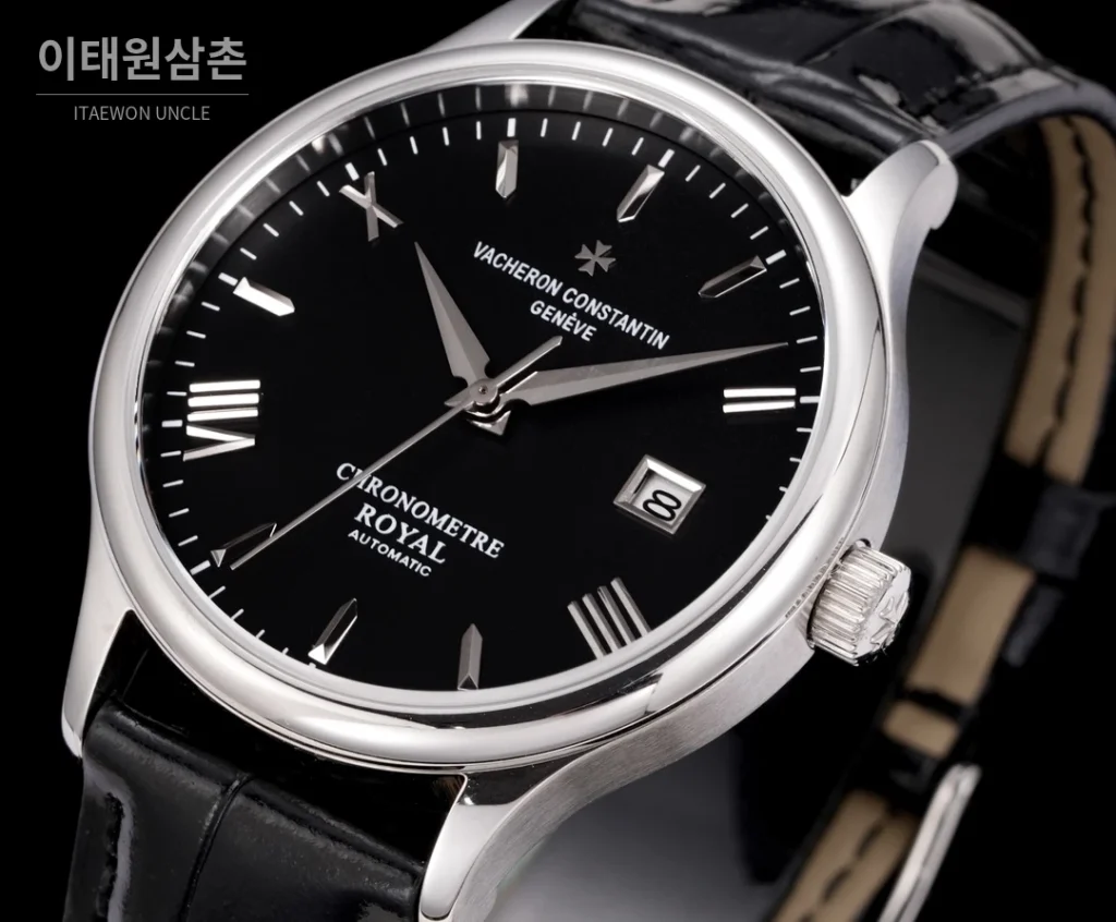 바쉐론콘스탄틴 패트리모니 316L 스틸 레더 오토매틱 40mm 화이트 다이얼