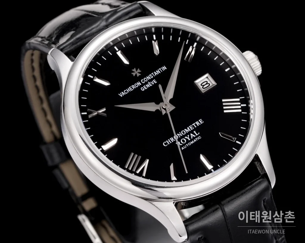바쉐론콘스탄틴 패트리모니 316L 스틸 레더 오토매틱 40mm 화이트 다이얼