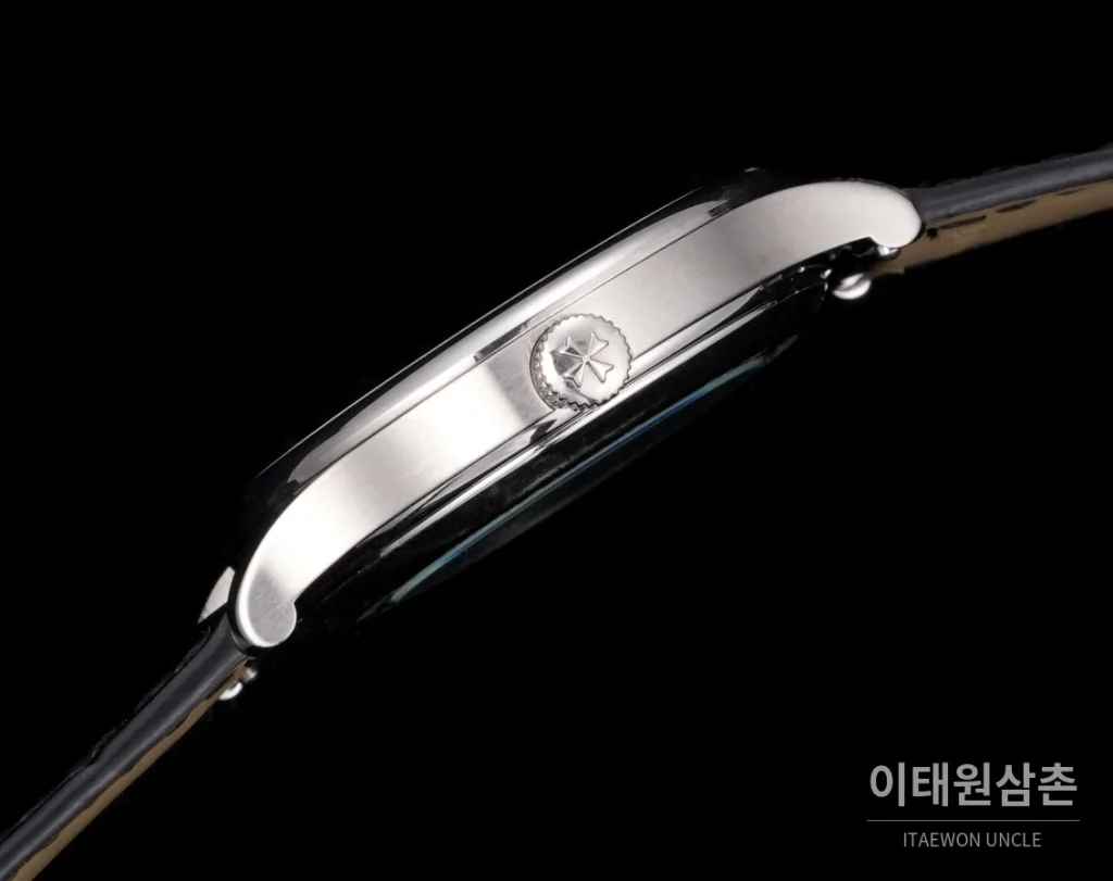 바쉐론콘스탄틴 패트리모니 316L 스틸 레더 오토매틱 40mm 화이트 다이얼