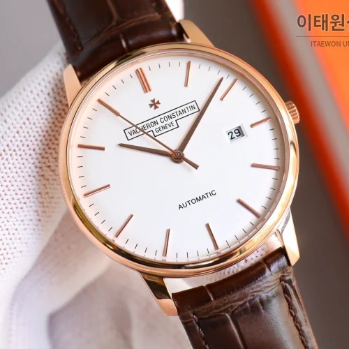바쉐론콘스탄틴 패트리모니 오토매틱 40mm 화이트 다이얼 브라운 가죽 스트랩 로즈골드 베젤 (2) 바쉐론콘스탄틴 패트리모니 오토매틱 40mm 화이트 다이얼 브라운 가죽 스트랩 로즈골드 베젤 (2)