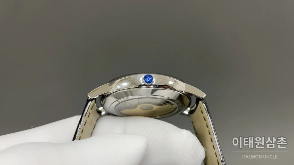 바쉐론콘스탄틴 패트리모니 오토매틱 40mm 화이트 다이얼 블랙 가죽 스트랩