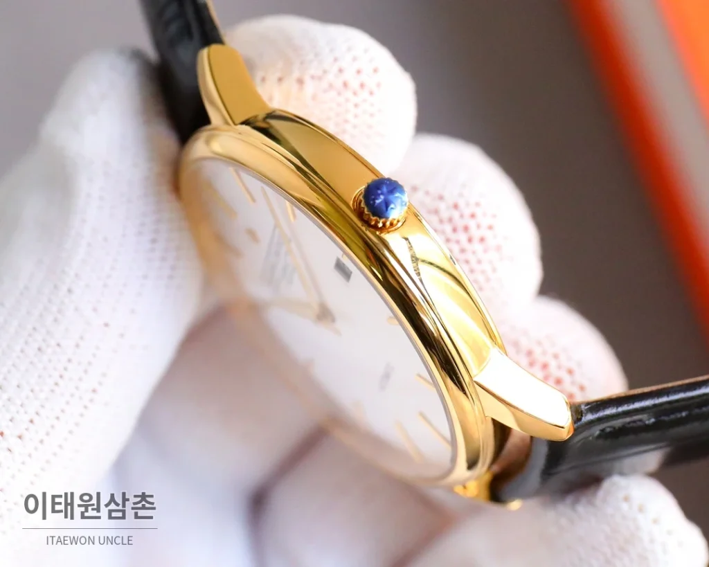 바쉐론콘스탄틴 패트리모니 오토매틱 40mm 화이트 다이얼 브라운 가죽 스트랩 로즈골드 베젤 (2)