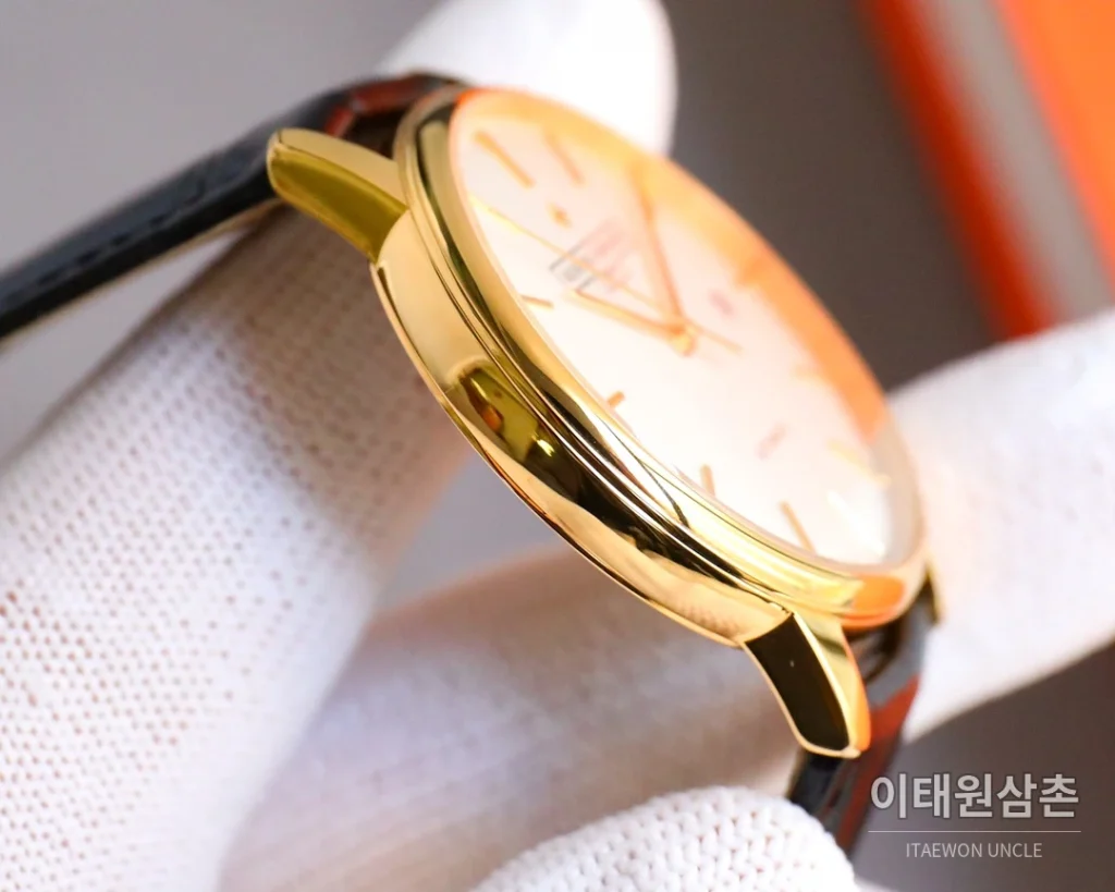 바쉐론콘스탄틴 패트리모니 오토매틱 40mm 화이트 다이얼 브라운 가죽 스트랩 로즈골드 베젤 (2)